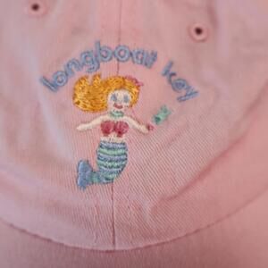 Vintage Longboat Key Baseball Hat Childs Pink Mermaid Cotton